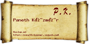 Paneth Kázmér névjegykártya